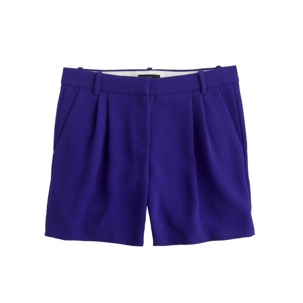NWT Womens Size 2 J. Crew Blue Pleated Crepe Shorts